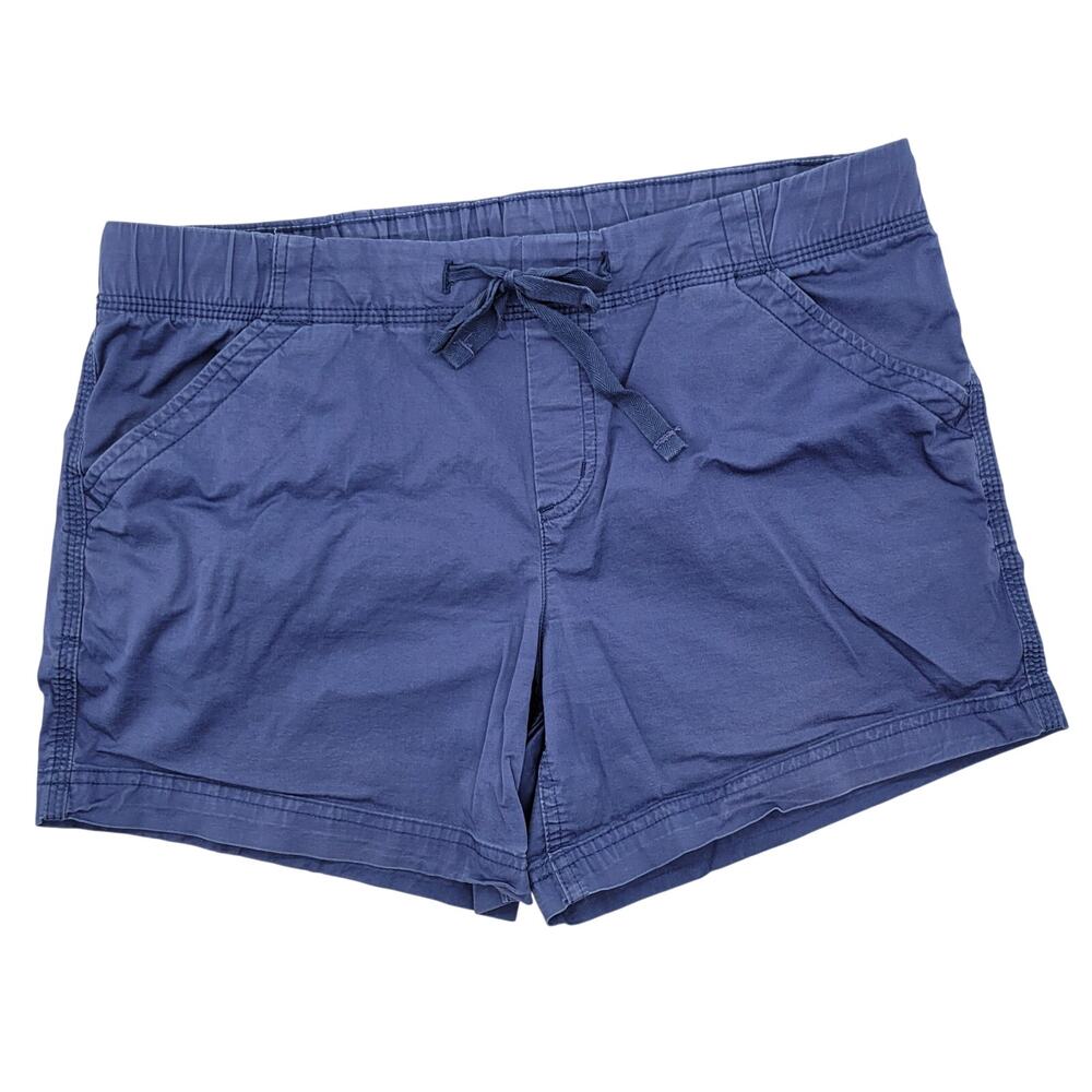Eddie Bauer Shorts Women's 10 Blue Mid Rise Drawstring Pull On Outdoor Active